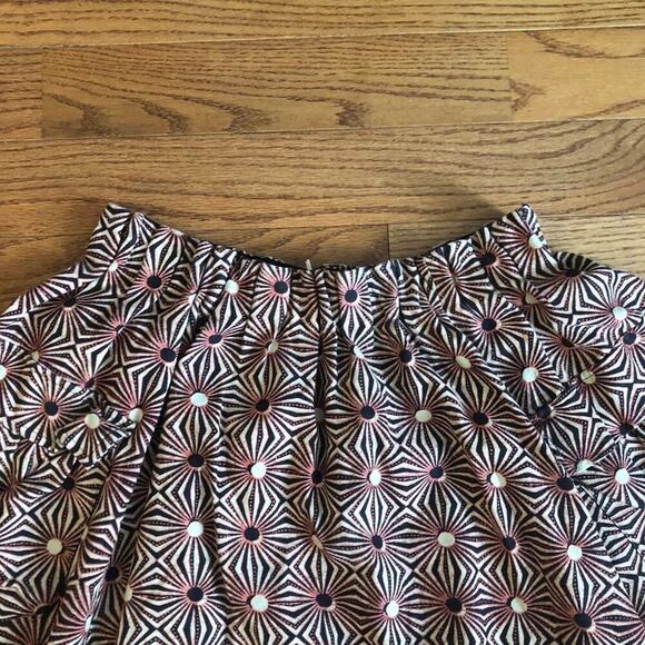 FREE PEOPLE Geometric Print Brown Red Mini A-Line Women's Skirt Size M - Picture 3 of 8